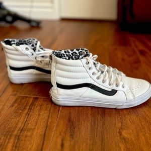 White Vans SK8 hi-top sneakers